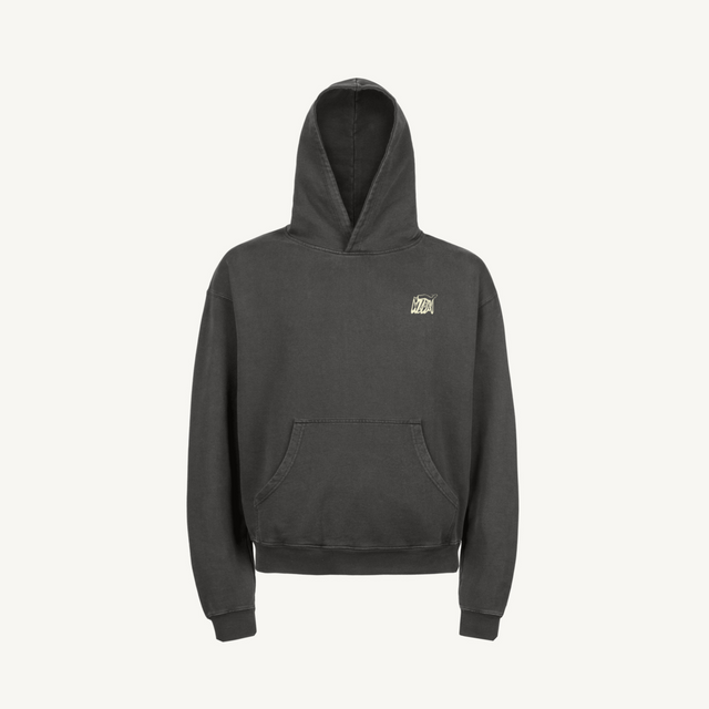 GANDIANGELSHEAVYVINTAGE Vintage Black Ultra Heavy Oversized Hoodie.