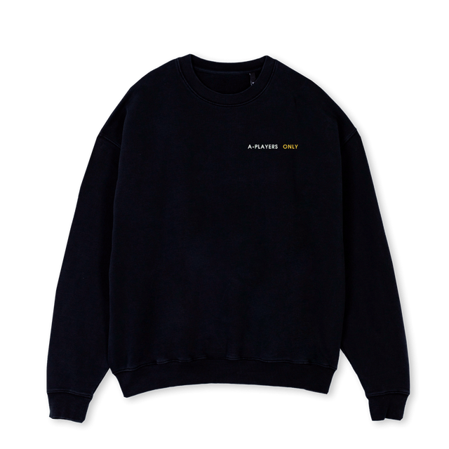 PAONE Black Oversized Crewneck Sweater.