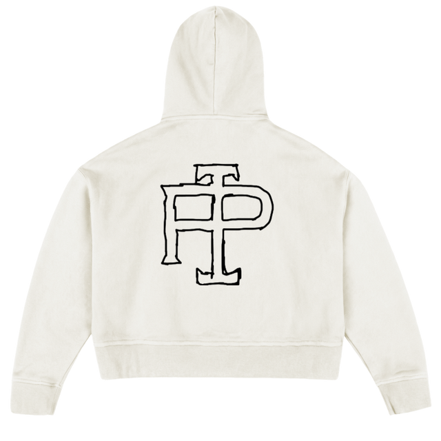 DIST PERFOIMPERF Vintage White Oversized Boxy Hoodie.