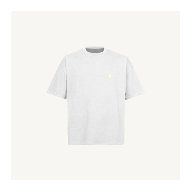 Flower Stick White Oversized Boxy Tee.