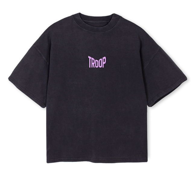 TROOPTEE Vintage Black Oversized Boxy Tee.