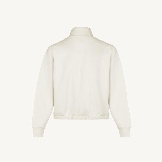 Vintage White Oversized Boxy 1/4-Zip Sweater.