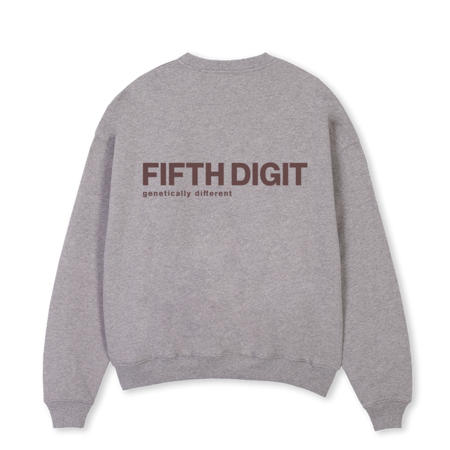 FDGD PRINT Grey Marl Oversized Crewneck Sweater.