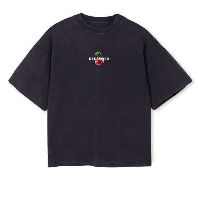 FOTSCHERRYWHITE Vintage Black Oversized Boxy Tee.
