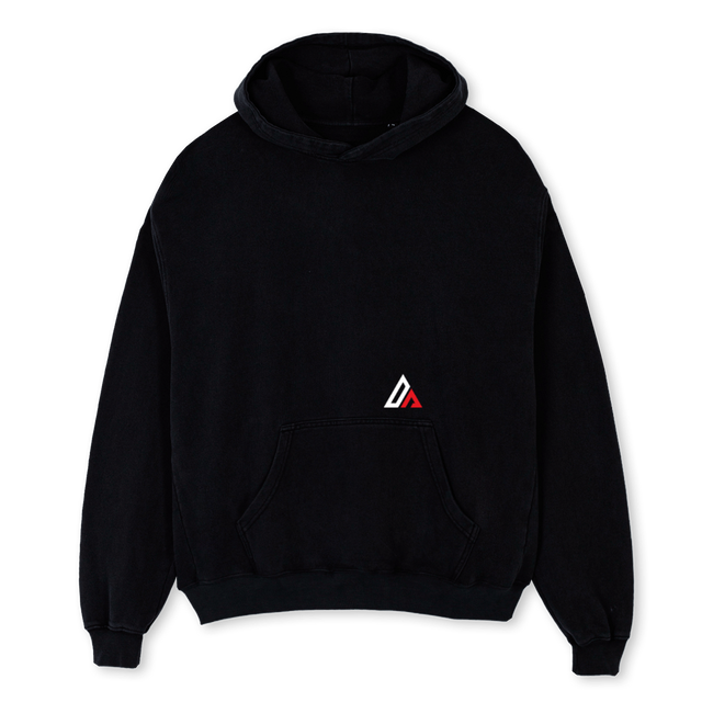 POCKET SYMBOL Black Oversized Hoodie.
