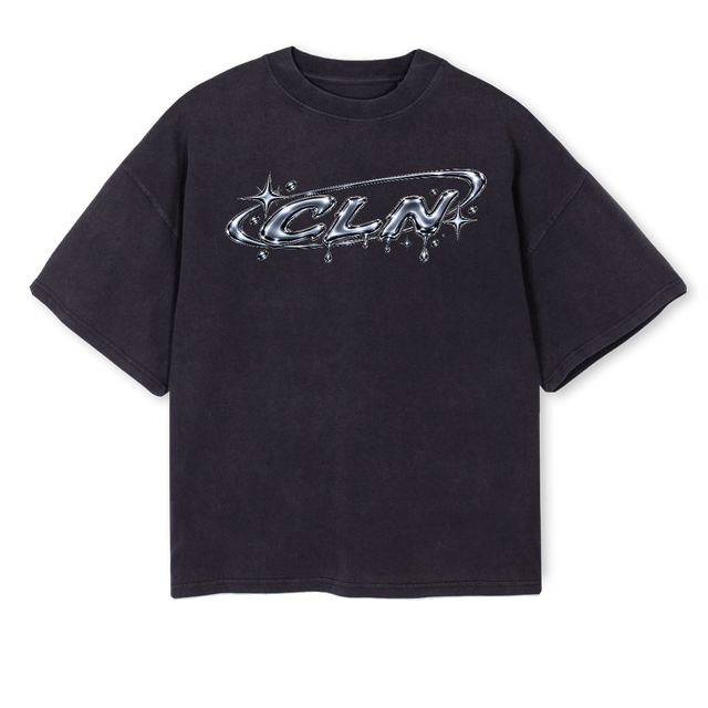 CLN EIGHT  Vintage Black Oversized Boxy Tee.