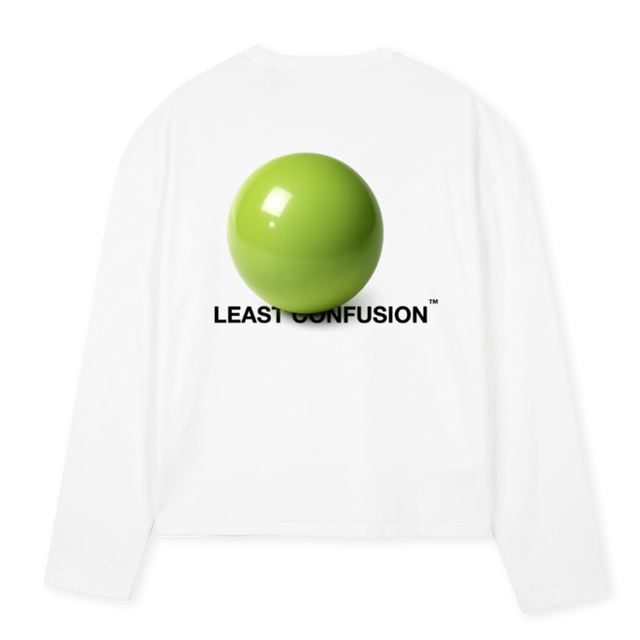 THREEDWHITEBOXYLS White Oversized Boxy LS Tee.