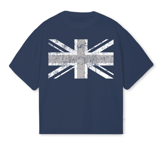 BLUEUKTS Navy Blue Oversized Boxy Tee.