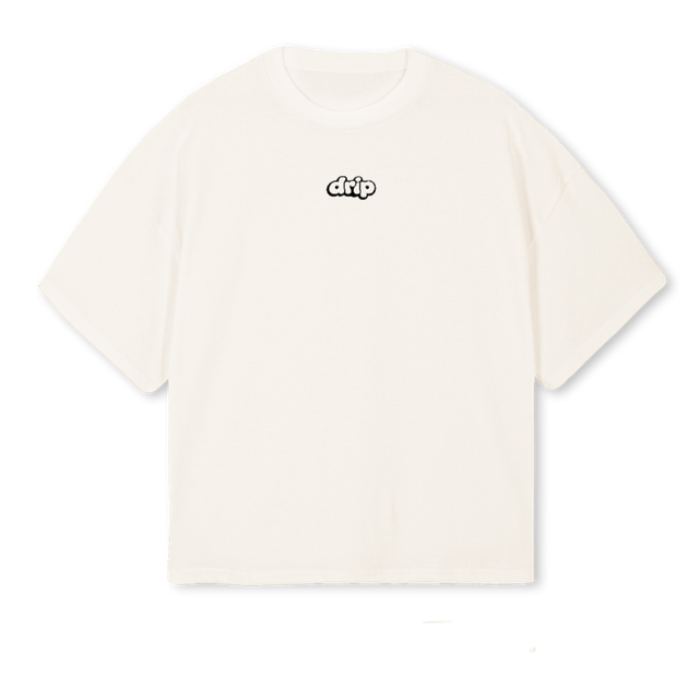DRIPONE Vintage White Oversized Boxy Tee.
