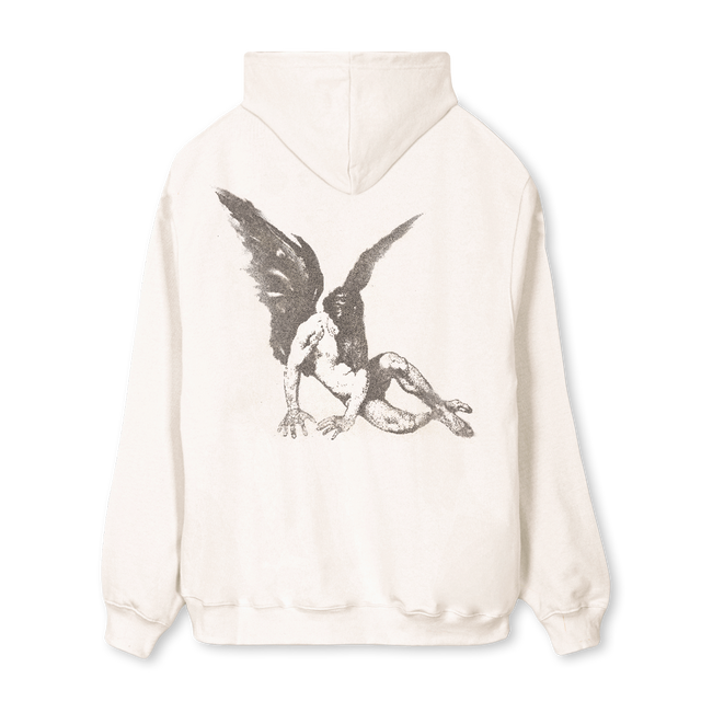 ANGELSSBONE Vintage White Regular Zipped Hoodie.