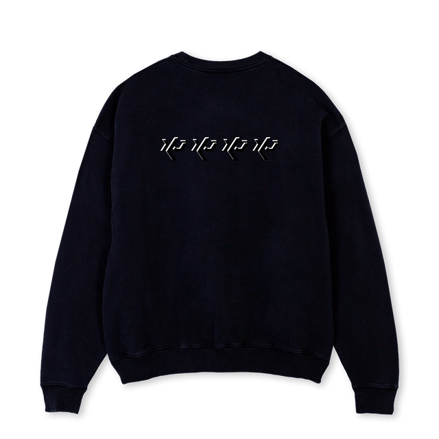 KYUBLACK Black Oversized Crewneck Sweater.