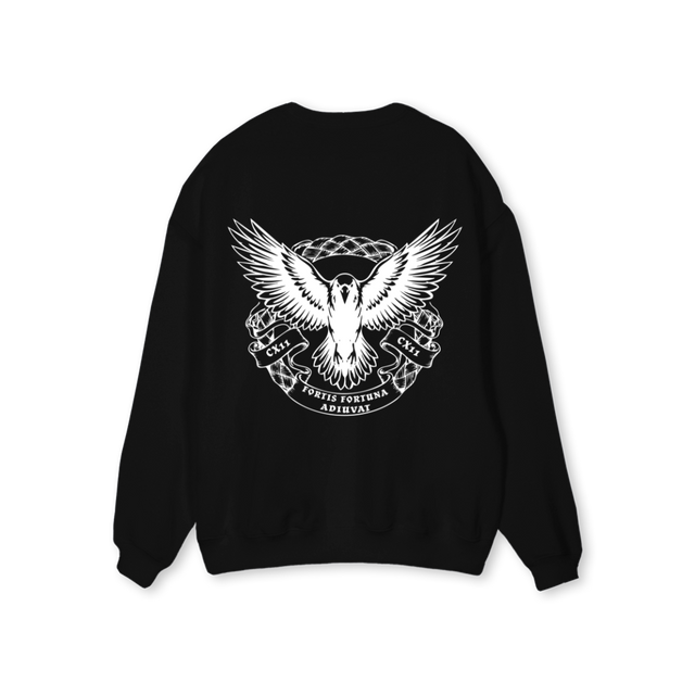 CREWFLYCROW Black Regular Crewneck Sweater.