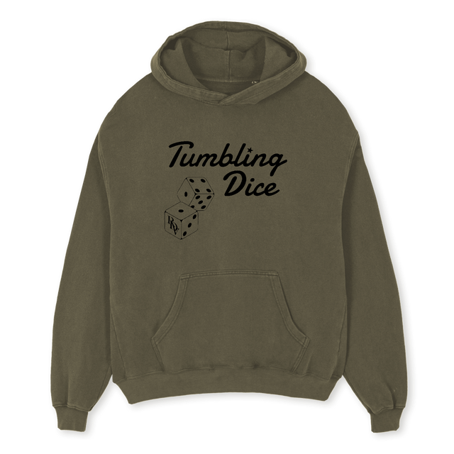 DICEOLIVE Vintage Olive Oversized Hoodie.
