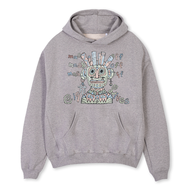 MASKS Grey Marl Oversized Hoodie.