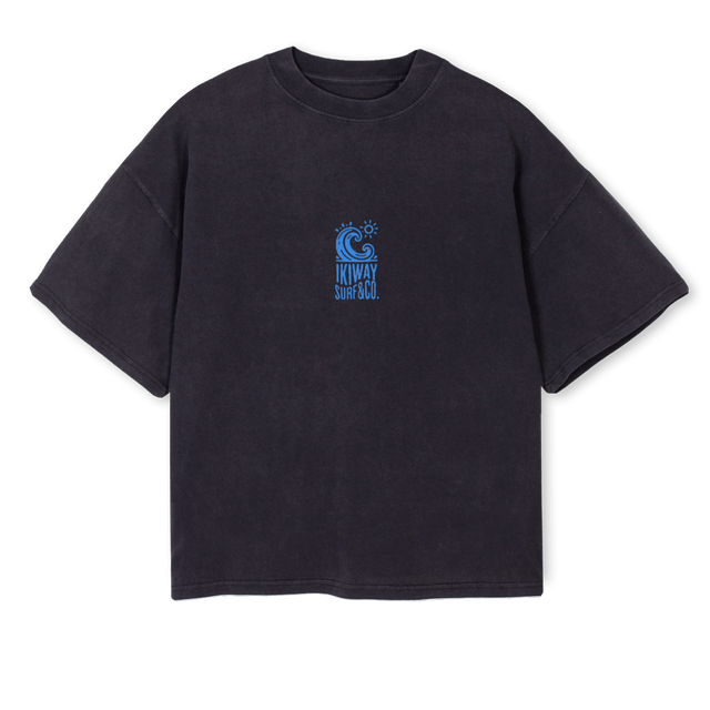 WAVE OBOXTEE VINTBL Vintage Black Oversized Boxy Tee.