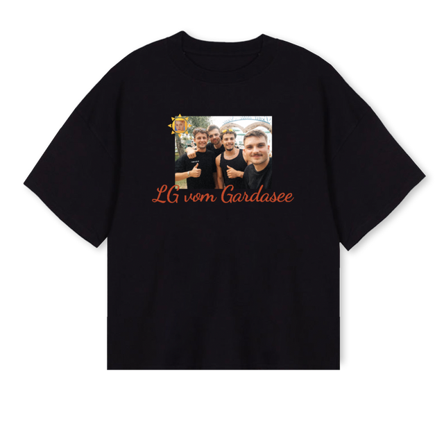 GARDASEE Black Oversized Boxy Tee.