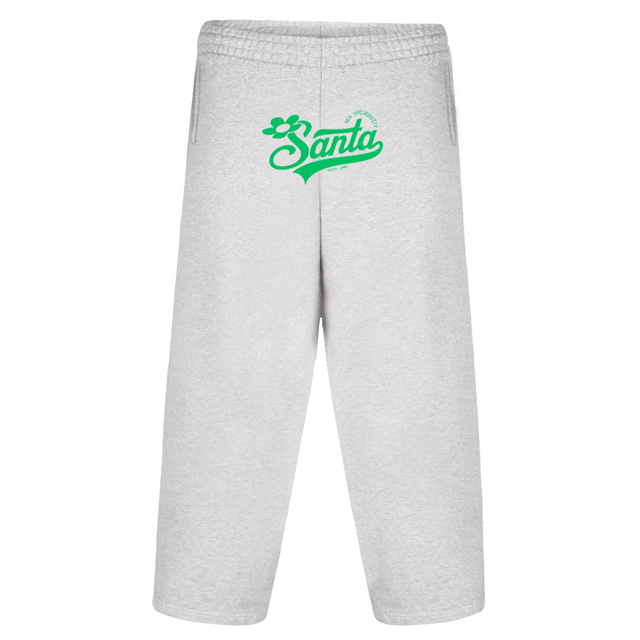 SANTAONEPANTA_LGGREEN Light Grey Marl Straight-Leg Baggy Sweatpants.