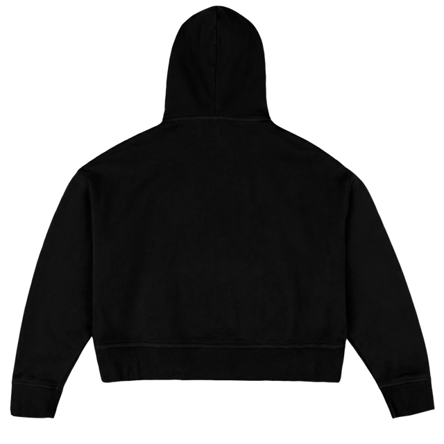 FATLOGOBLACK Black Oversized Boxy Hoodie.