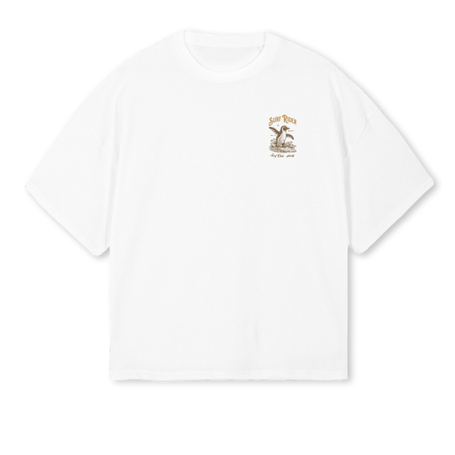 WH SURFRIDER OBOXTEE White Oversized Boxy Tee.