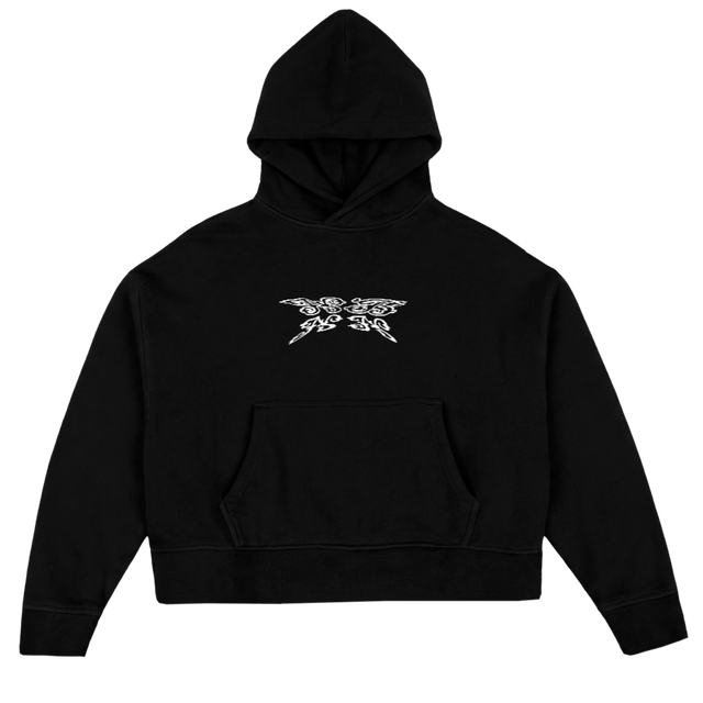 HOODIENBNNTWENTYSIX Black Oversized Boxy Hoodie.