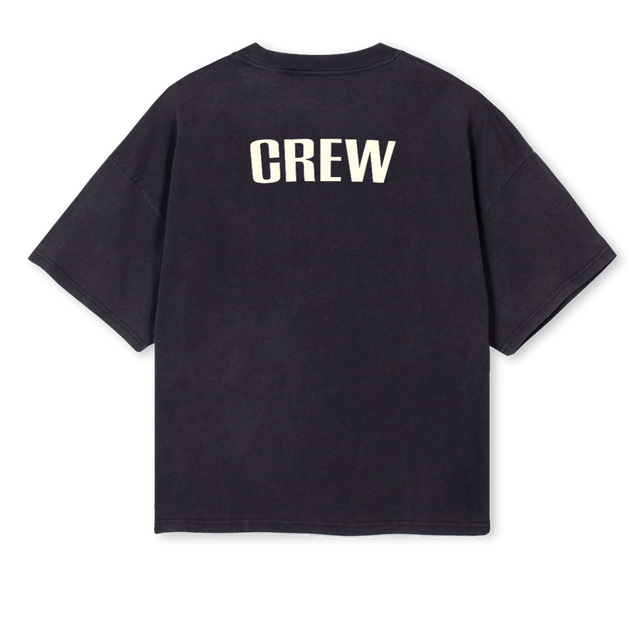 EKCCREWTEE Vintage Black Oversized Boxy Tee.
