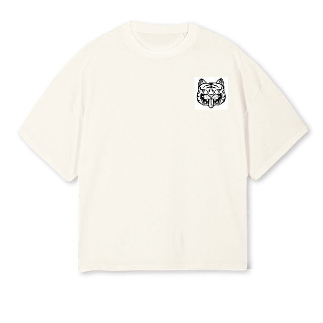TIGRE CHIARA  Cream Oversized Boxy Tee.