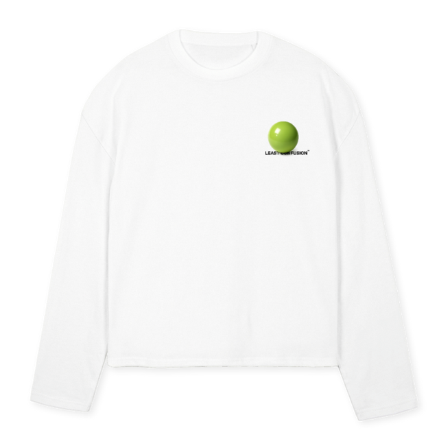 THREEDWHITEBOXYLS White Oversized Boxy LS Tee.