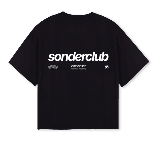 SONDERBLACK Black Oversized Boxy Tee.