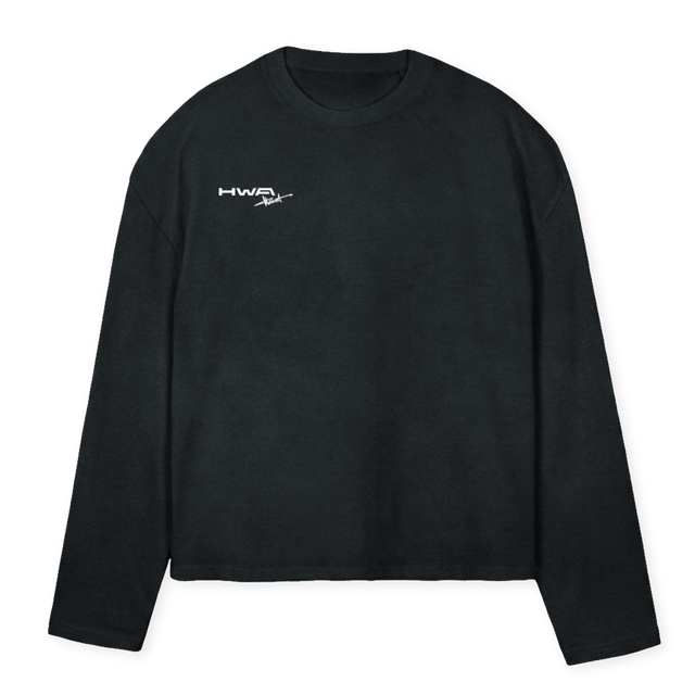 HWA HANSI Vintage Black Oversized Boxy LS Tee.