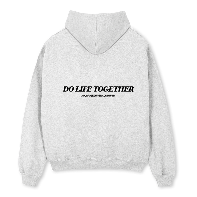 LIFECLUB ZIPUP Light Grey Marl Oversized Zipped Hoodie.