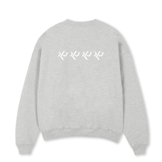 KYUCOMBINE Light Grey Marl Oversized Crewneck Sweater.