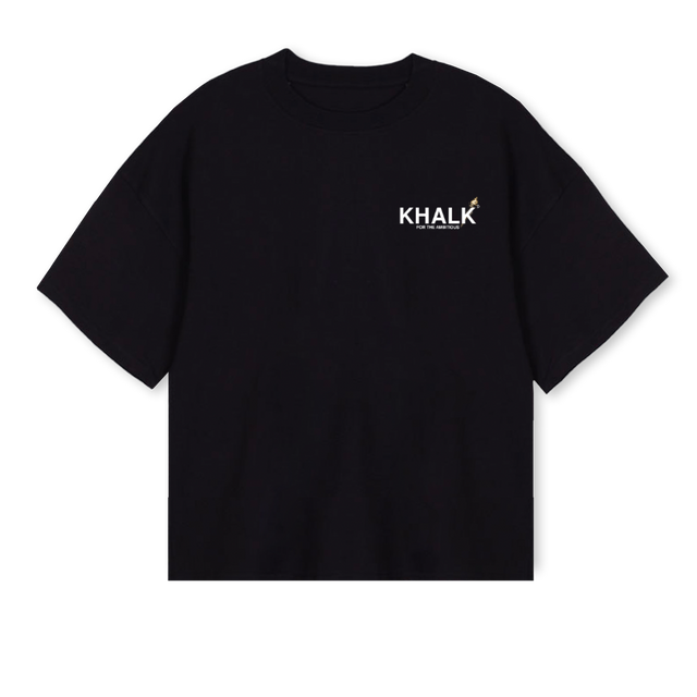 BURNINGDREAMS Black Oversized Boxy Tee.