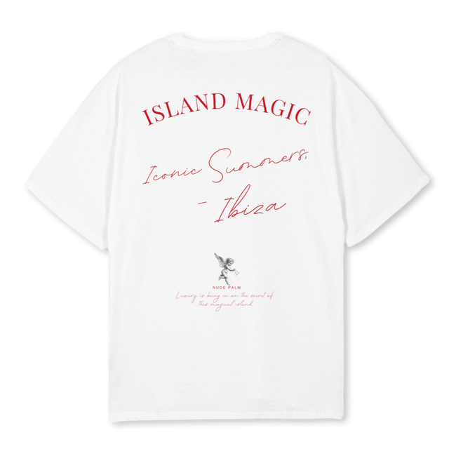 ISLANDMAGICT White Oversized Tee.