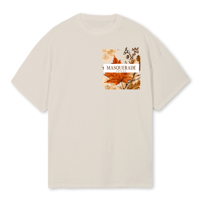 AUTUMN POETRY Natural Oversized Tee.
