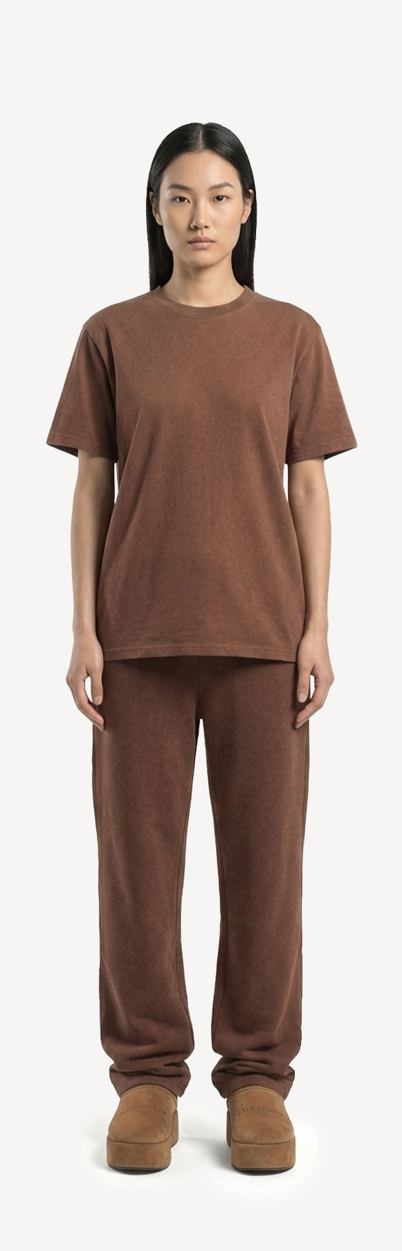 Vintage Brown Straight-Leg Relaxed Sweatpants.