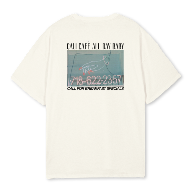 CALICAFEWHITE Cream Oversized Tee.