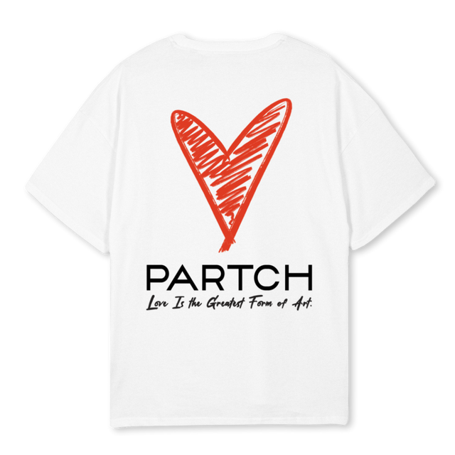 HEARTOVTWHT White Oversized Tee.