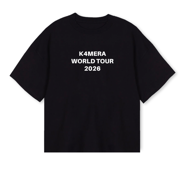 TOURKMERA Black Oversized Boxy Tee.