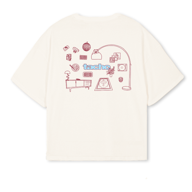 WOHNZIMMER Vintage White Oversized Boxy Tee.