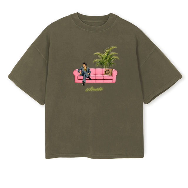 PINKVELVET Vintage Olive Oversized Boxy Tee.
