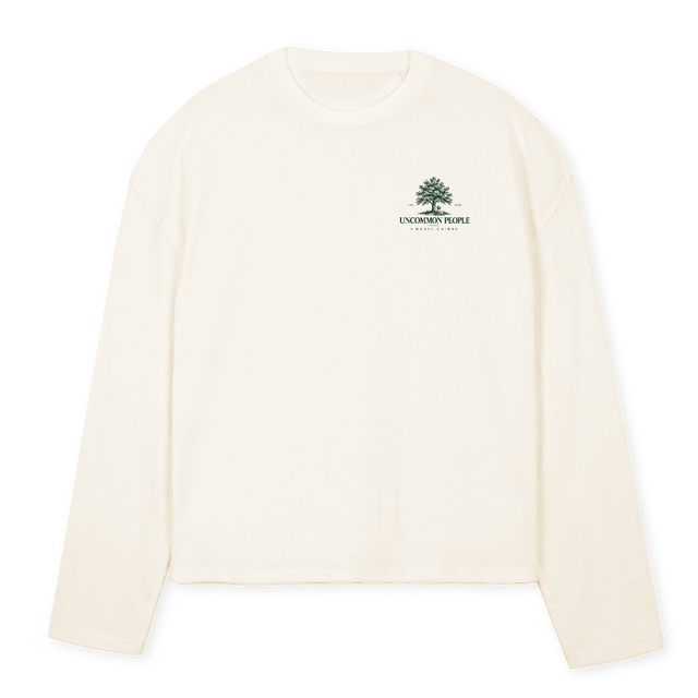 FRIENDS Vintage White Oversized Boxy LS Tee.