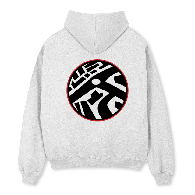 WORDMARKREDZIPUP Light Grey Marl Oversized Zipped Hoodie.