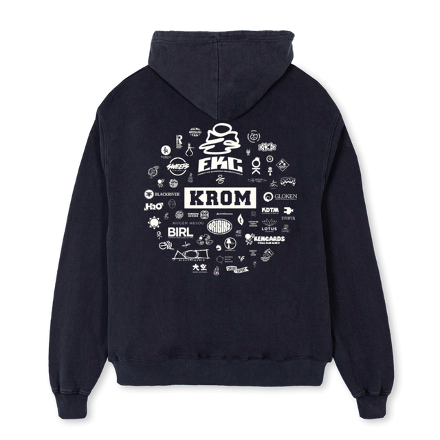 EKCHOODTWENTYSIX Vintage Black Oversized Hoodie.