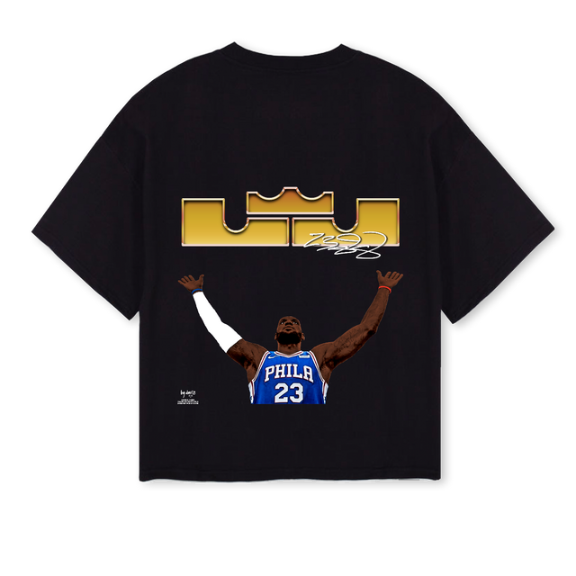 LEBROM Black Oversized Boxy Tee.
