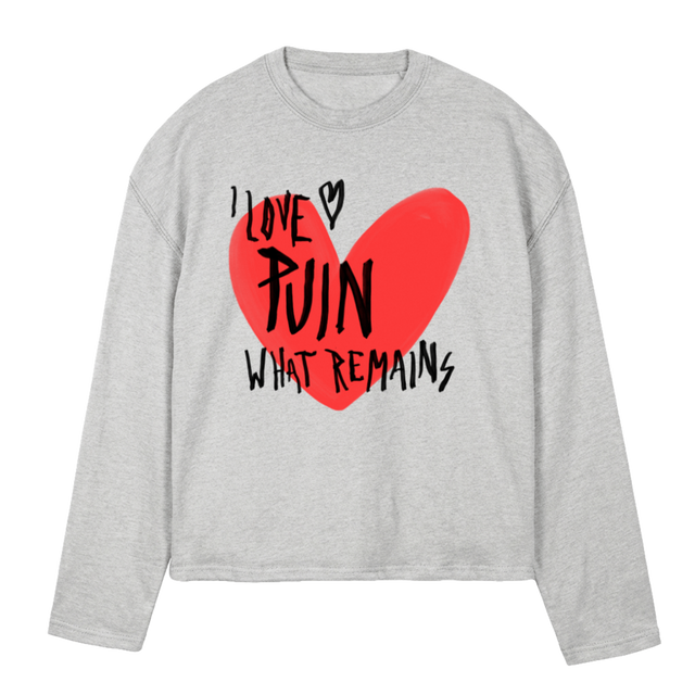 GREYILOVEPUIN Light Grey Marl Oversized Boxy LS Tee.