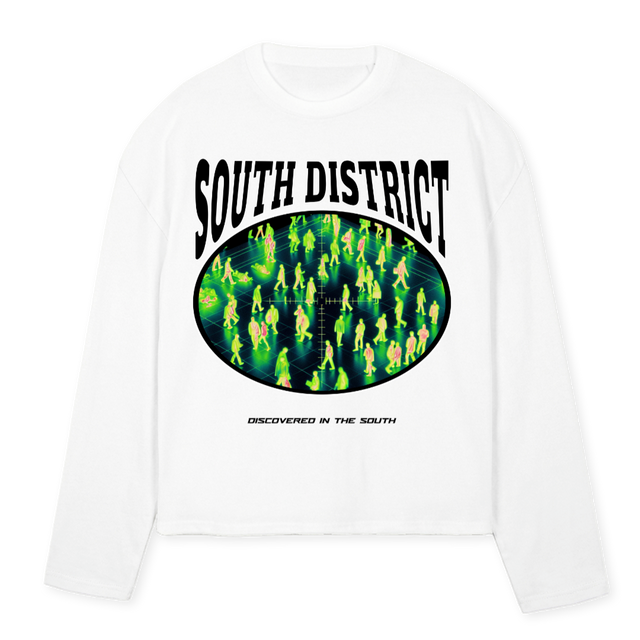 COKE SOUTH DISTIRCT White Oversized Boxy LS Tee.