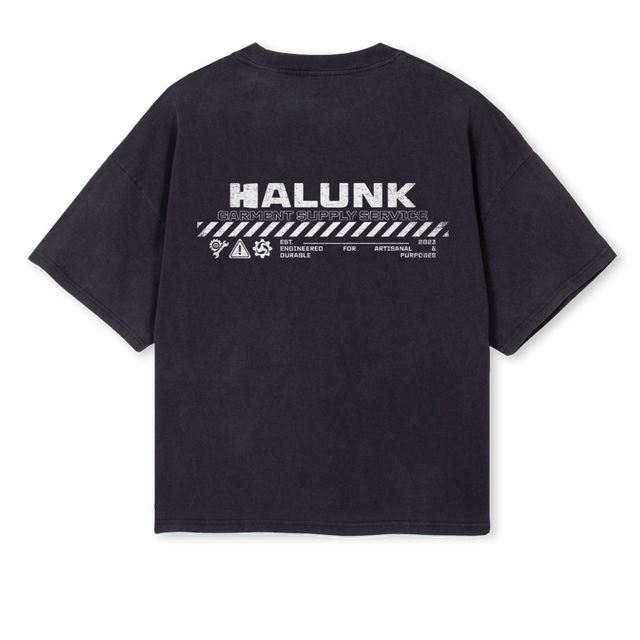 HALUNK INDUSTRIE  Vintage Black Oversized Boxy Tee.