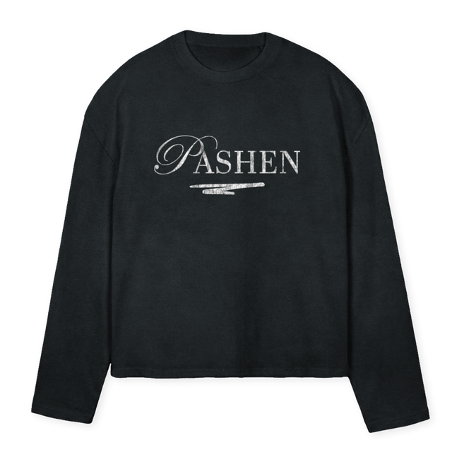 PASHEN_VB Vintage Black Oversized Boxy LS Tee.