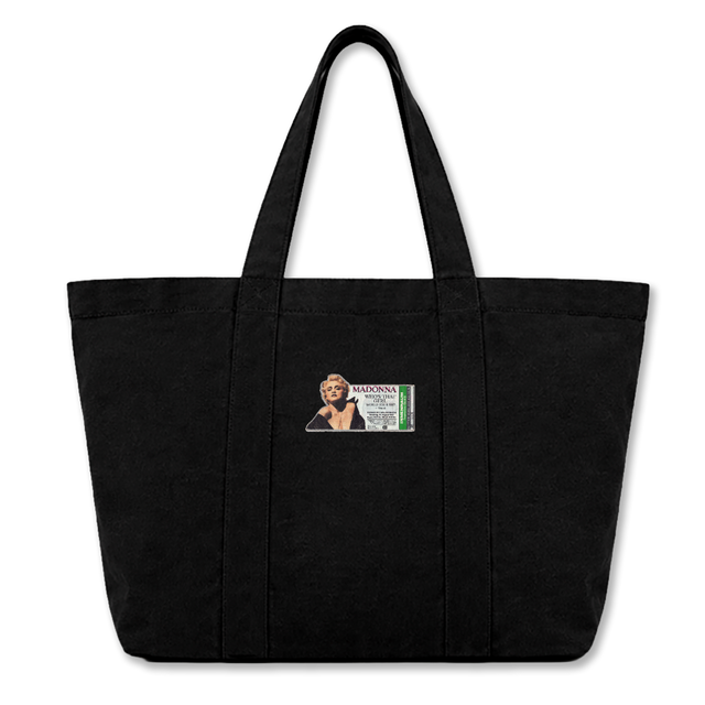 WHOBAG Black Oversized Canvas Tote Bag.