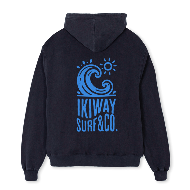 IKIWAY VINBK OVER Vintage Black Oversized Hoodie.